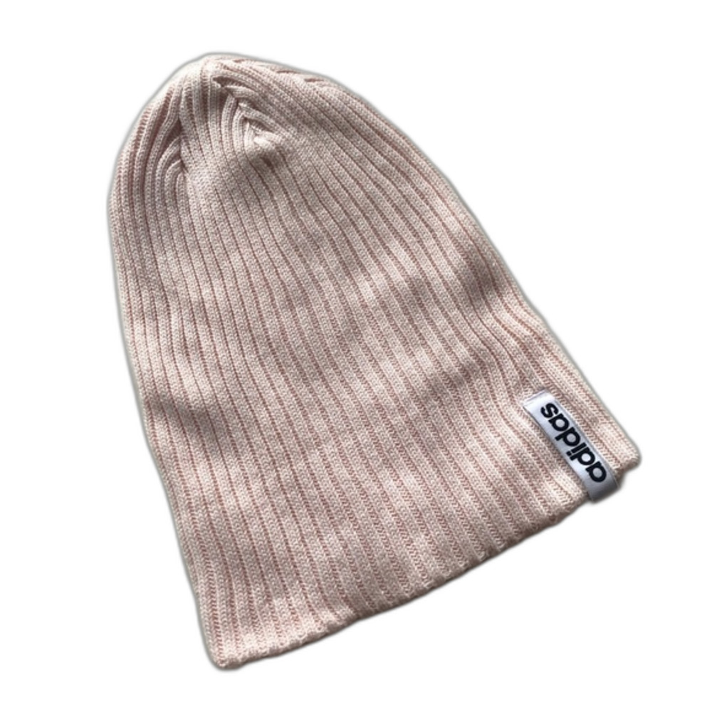 Adidas Blush Pink Ribbed Beanie Hat One Size Outdoor Winter Athletic